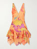 Guava Flores ruffled printed cotton-voile mini dress