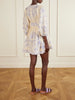 Indra belted floral-print linen mini dress