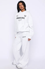 Vibe Too High Wide Leg Sweatpants Grey Marle