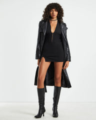 Valery Hook Front Corset Mini Dress in Black