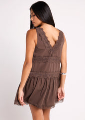 Cassis Lace Mini Dress